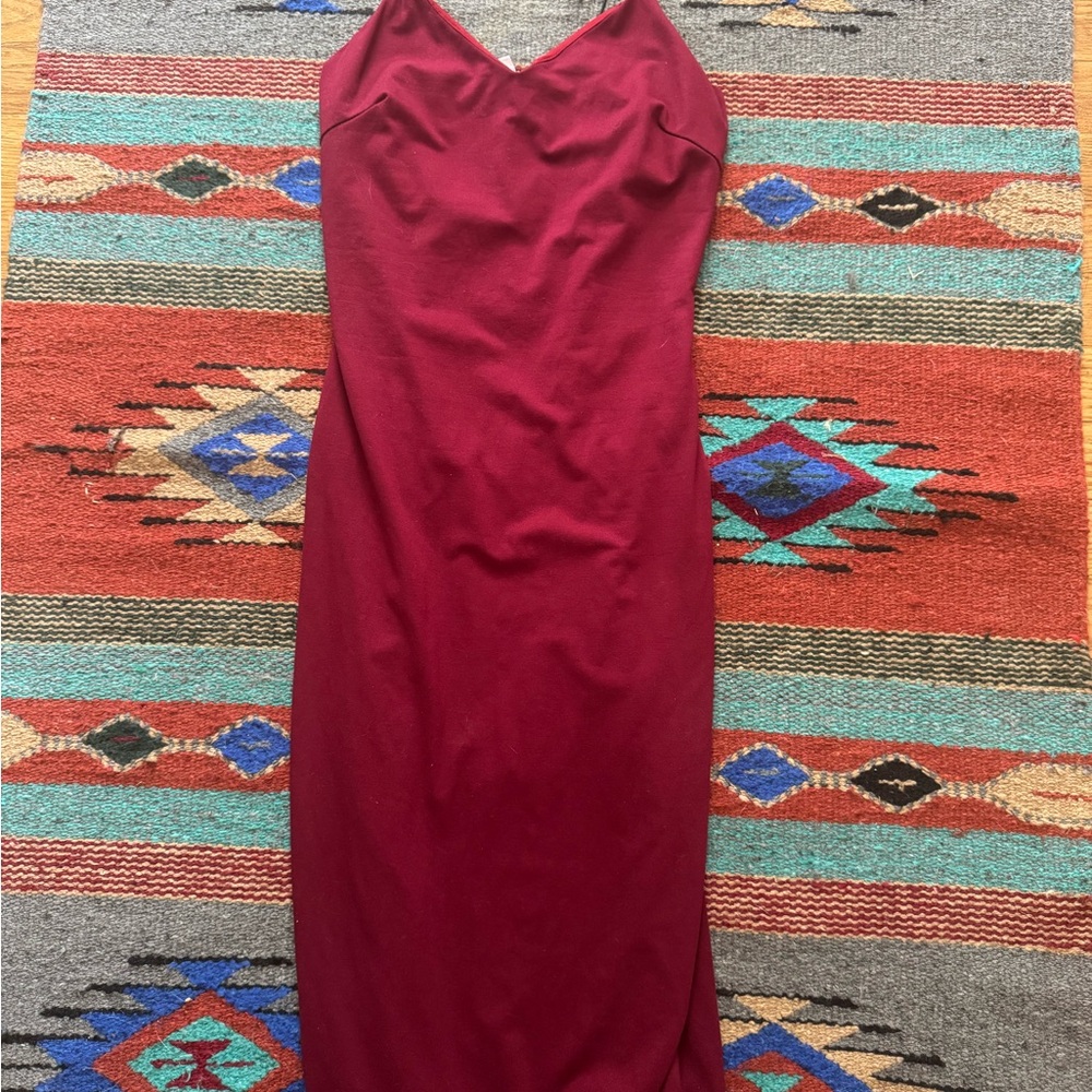 Elegant Burgundy Dress